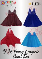 IQ0068 Y2k Fancy Lingerie Cami Tops - 11 Pieces