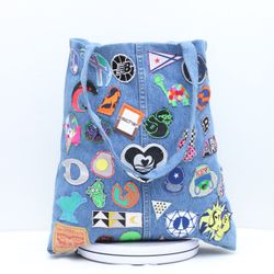 CV0128 Upcycled Levi's Stickers Bags - 20 Pcs