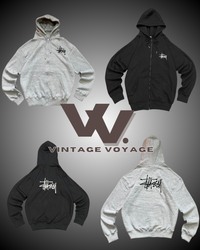 Sweatshirts à capuche zippés style rework Stüssy M..