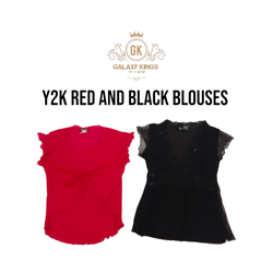 Y2k Red and Black Blouses