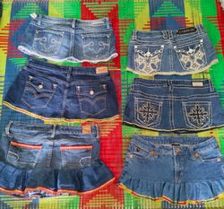 Embroidery mini skirts