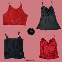 Velvet Heat | Y2K Silk Cami Bundle in Black & Red ..