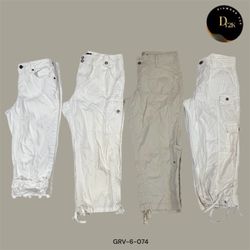 Y2K Style Cream & White Cargo Capris – Cool Casual..