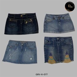 Vintage Washed Blue Mini Skirt (GRV-6-077)
