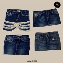 Y2K Frayed Edge Denim Mini  (GRV-6-078)