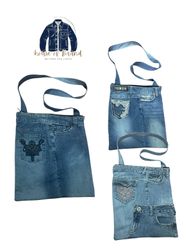 Upcycled Y2k Style Denim Tote Bags
