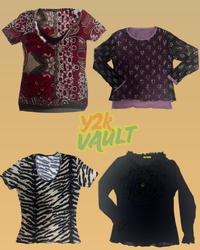Rare Vintage Mesh & Print tops