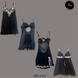 Vintage Black & White Babydoll – Y2K Aesthetic (GR..