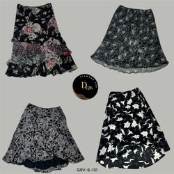 Dark Dream | Y2K Printed Black Skirt (GRV-6-131)