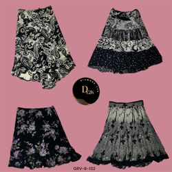 Y2K Shadow Print | Iconic Black Poly Skirt (GRV-6-..