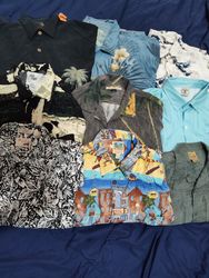 #06 Camisas masculinas estampadas havaianas 24 pcs