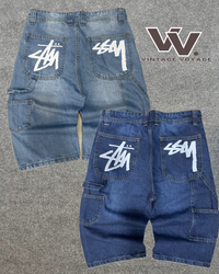 Stüssy rework style denim shorts #14625