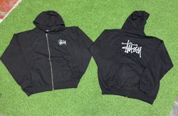 Rework Style Stussy Black zipper hoodie