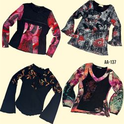 Y2K All Black Rave Full Sleeve Tops (AA-137)