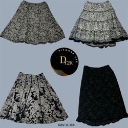 Y2K Print Queen | Black Glossy Poly Skirt (GRV-6-1..