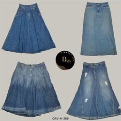 Retro Revival | Y2K Longline Denim Skirt (GRV-6-26..