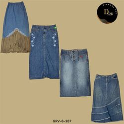 Retro Dream | Y2K Denim Long Skirt Must-Have (GRV-..