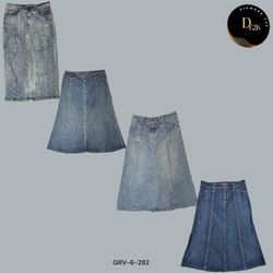 Maxi Cool | Y2K Denim Midi & Long Skirt Drop(GRV-6..