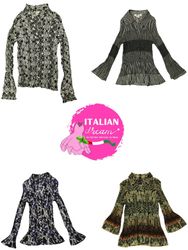 Y2k Crinkle Poly Blouse