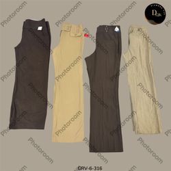 Y2K Brown & Cream Poly Pants | Retro-Chic Statemen..