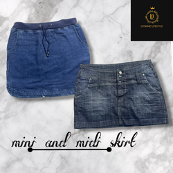 Denim mini and midi skirts