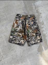 Rework style carhartt camo shorts
