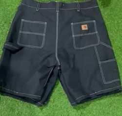 Rework style Carhartt Black Shorts White Stitch