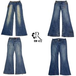 Jeans de mezclilla únicos de chica cibernética Y2K..