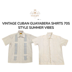 Vintage Cuban Guayabera Shirts 70s Style Summer Vi..