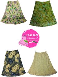 Y2k printed poly skirts