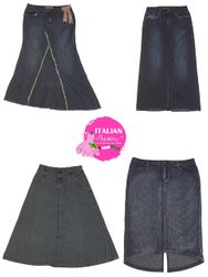 Y2k signature denim long skirts