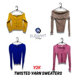 Y2K Twisted Yarn Sweaters - EVp710