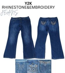 Y2K Embroidery bootcut jeans 👖 😍