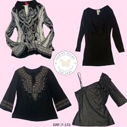 Shadow Bloom | Black Graphic Long Sleeve (PR-7-015..