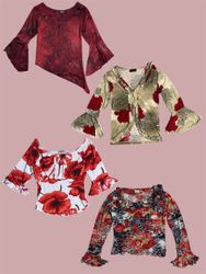 Retro-Lace-Wellen Langarm (TS:630)