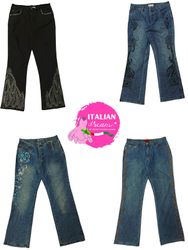 Jeans únicos acampanados Y2K