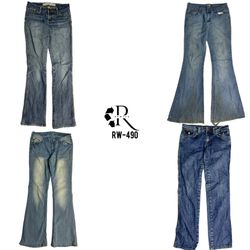 Y2K IT Girl Pantalones Vaqueros Únicos de Mezclill..