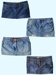 Y2K Low-Rise Distressed Denim Mini Skirt (TS-640)