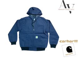 Carhartt rework style blue hooded jackets