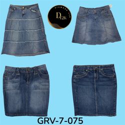 Y2K Blue Denim Midi Skirt for Women – Vintage 2000..