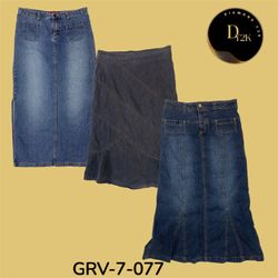 Y2K Denim Long Skirt for Women – Vintage High-Wais..