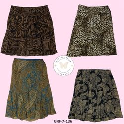 Vintage Brown Printed Poly Skirt – Everyday Essent..