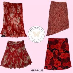 Chic Red Printed Skirt – Authentic (PR-7-037)