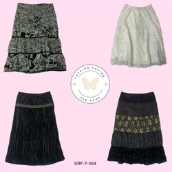 Chic Black Printed Skirt in Lightweight Poly Fabri..