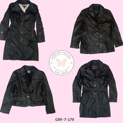 Stylish Black Leather Jacket with Unique Zipper & ..