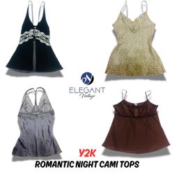 Y2K Romantic Night Cami Tops - EV0419