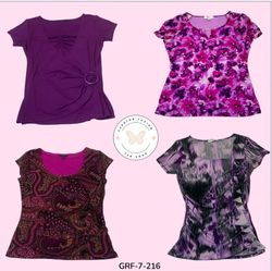 Trendy Purple Print Poly Blouse – Must-Have Fast F..