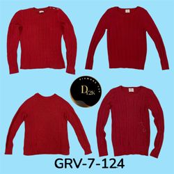 Classic Red Cable Knit Sweater – Warm, Soft & Styl..