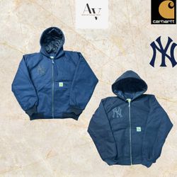 Carhartt Umstylingsstil Yankees blaue Kapuzenjacke..