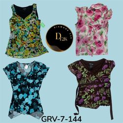 Mixed Short Sleeve Poly Blouse – Authentic Y2K Ble..